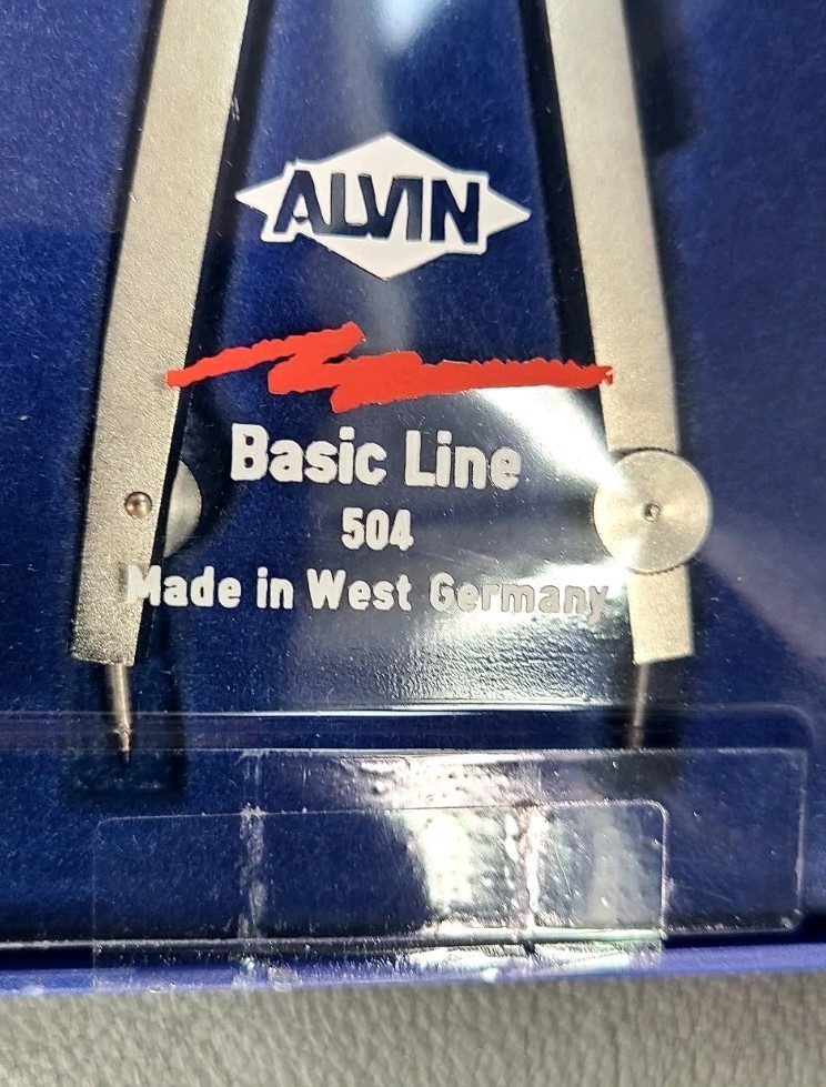 Alvin Basic-Line 504 Compass Draftsman Kit, W. Germany, Never Used Still in Case