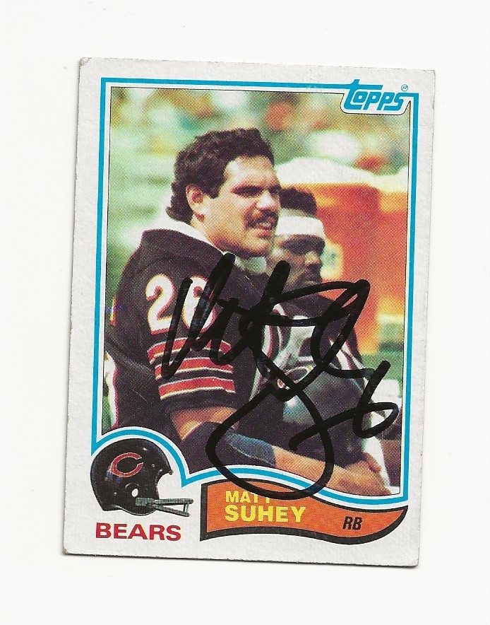MATT     SUHEY     BEARS          AUTOGRAPHED    CARD