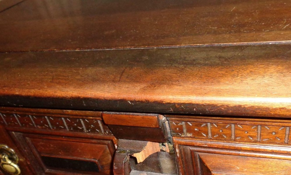 Antique Solid Walnut Partner Desk - EXQUISITE - AMAZING HISTORY - NEEDS TLC