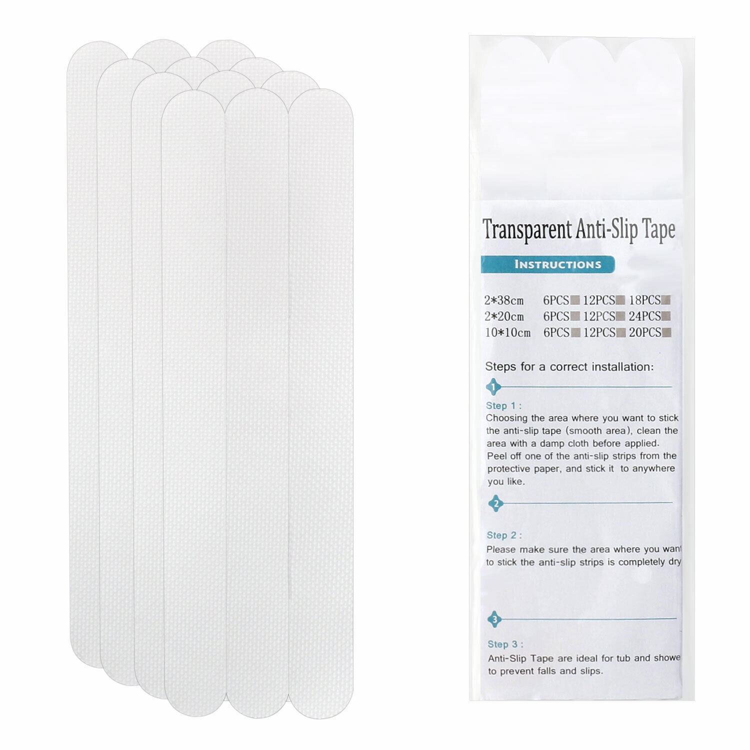 Bath Tub Shower Stickers Anti Slip Grip Strips Home Non-Slip Safety Floor Treads