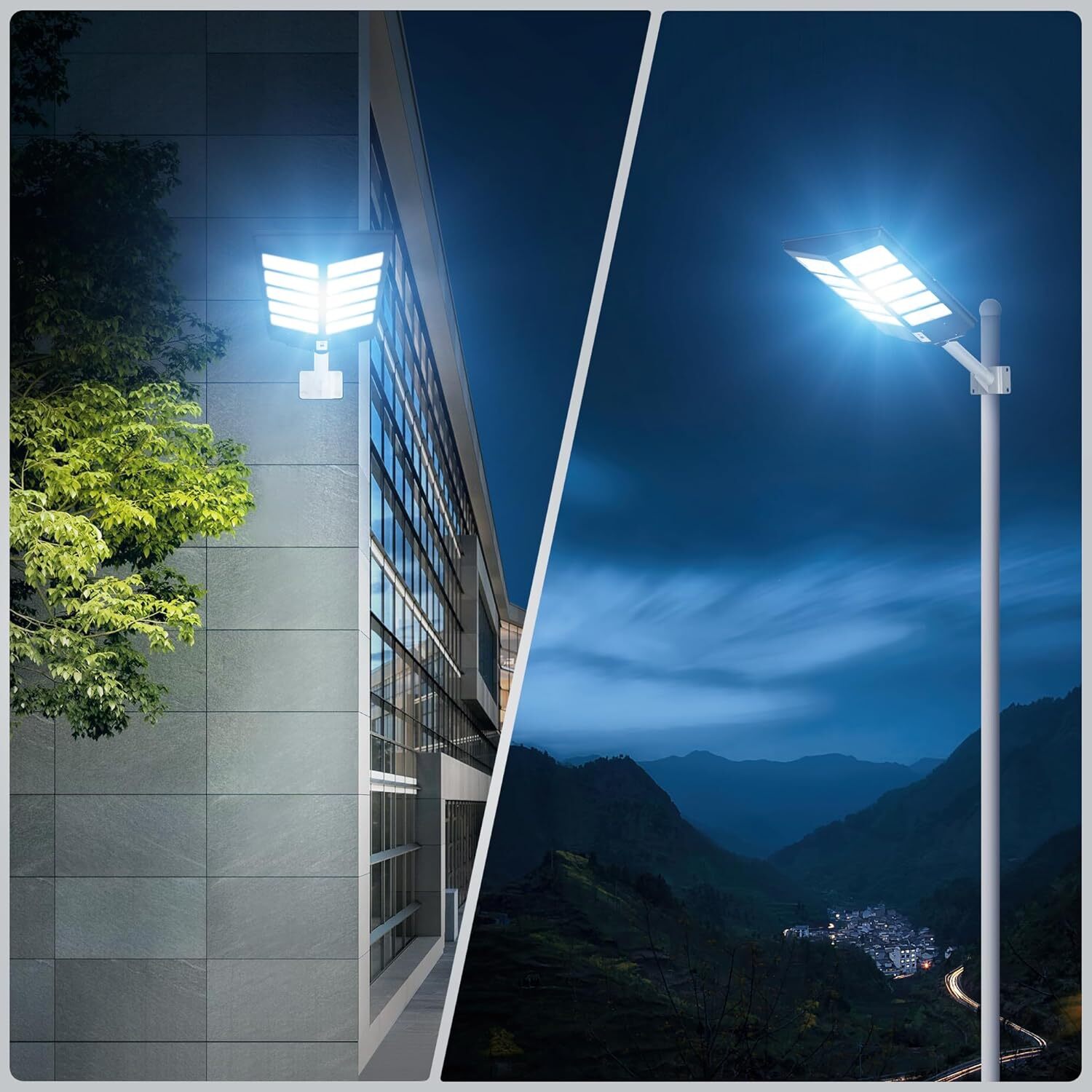 10000W LED Solar Street Light Dusk to Dawn Garden Super Bright Outdoor Road Lamp