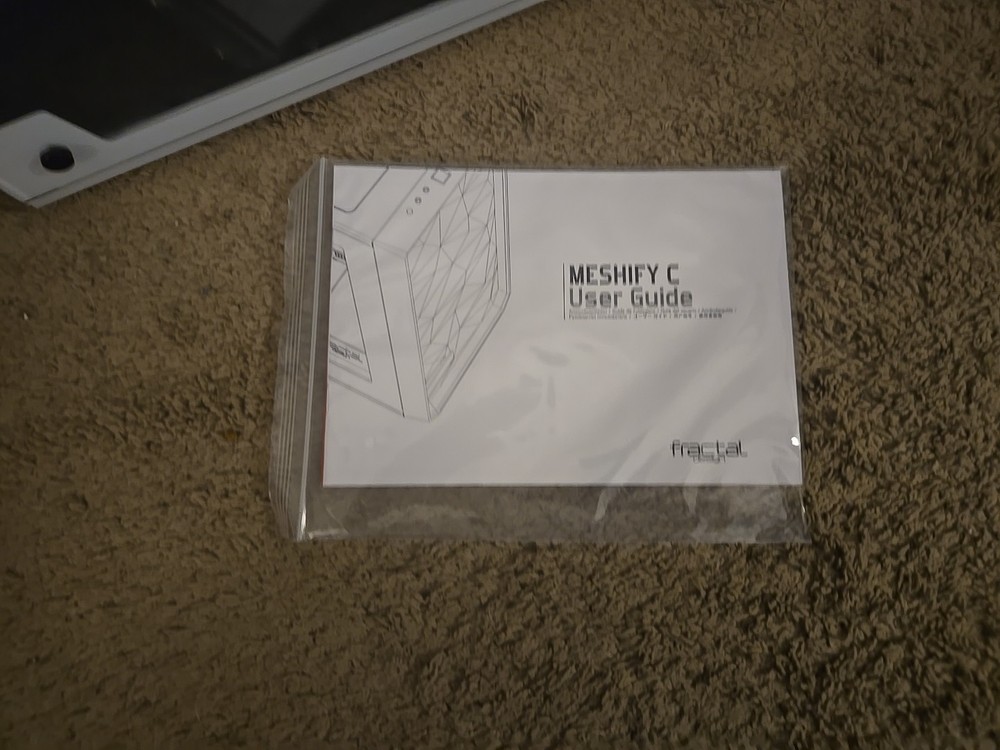 Fractal Design Meshify C White Tempered Glass Computer Case Open Box Never Used.