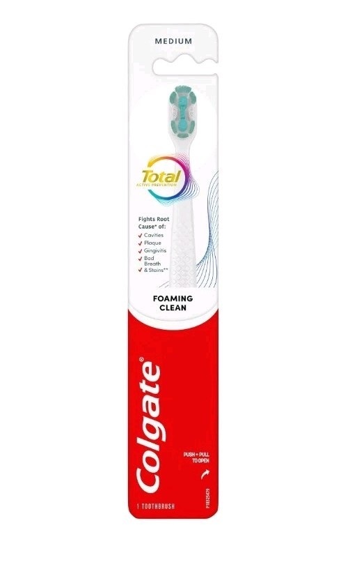 2 Colgate Total Foaming Clean Toothbrushes and 2 Colgate 360 Toothbrushes Bundle