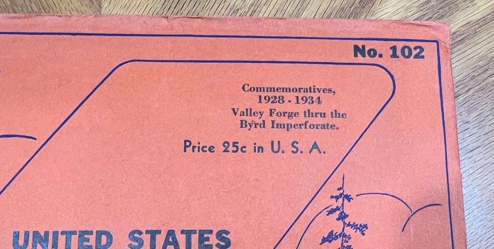 VINTAGE SARGENT LOOSE LEAF STAMP ALBUM PAGES #102 US COMMEMORATIVES, 1928-34