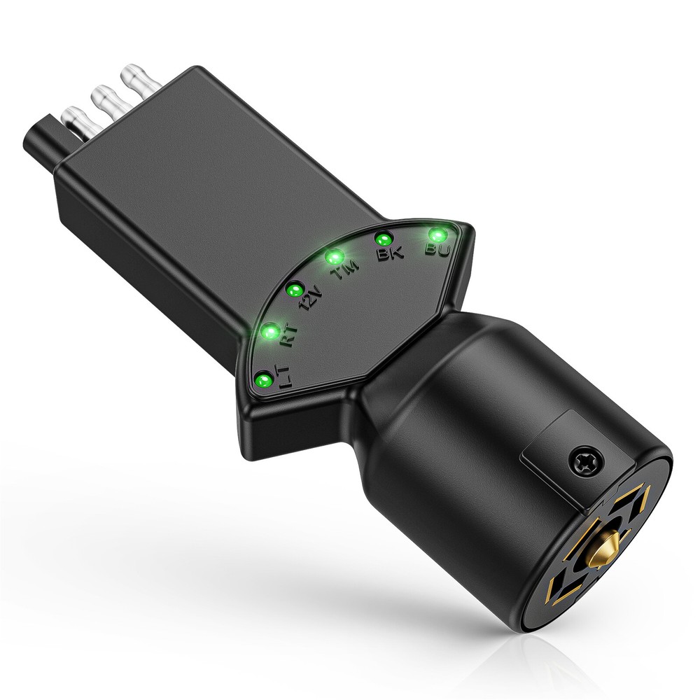 4Pin 7Way Blade Trailer Light Circuit Tester Mult-Function 6 LED Light Indicator