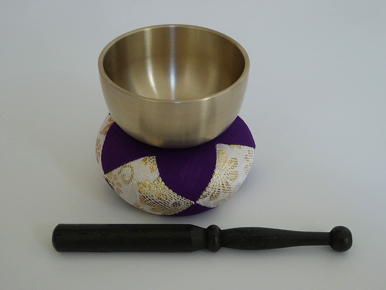 New Japanese Meditation Buddhist Butsudan 2.7" Brass Bowl Singing Bell Set