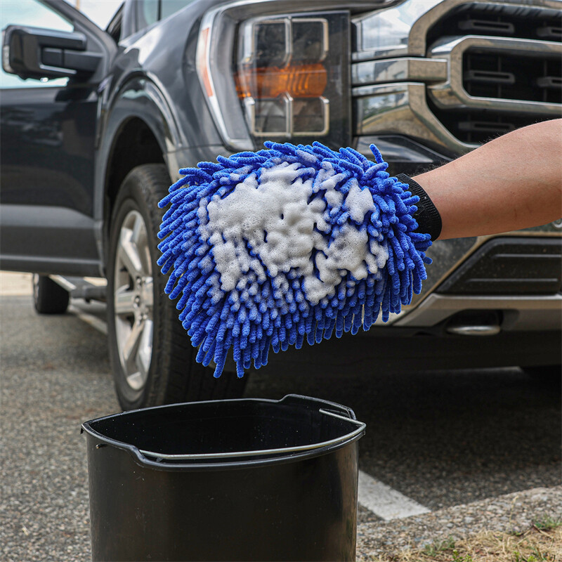 2 Pack Microfiber Car Wash Mitt Scratch Free Ultra Absorbent Car Cleaning Gloves