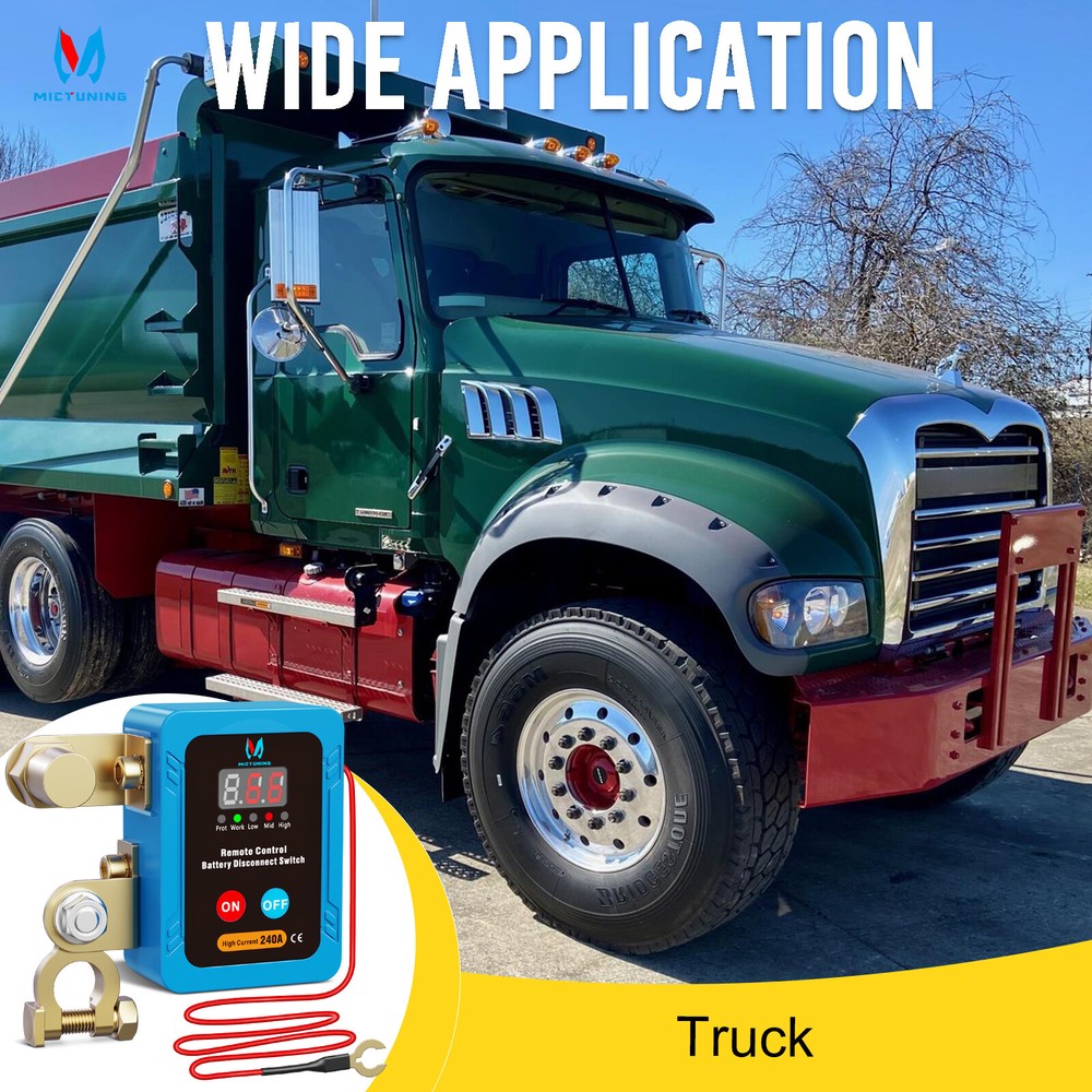 Remote Battery Disconnect Switch 240A Kill Switch LED Voltmeter Display, 12/24v