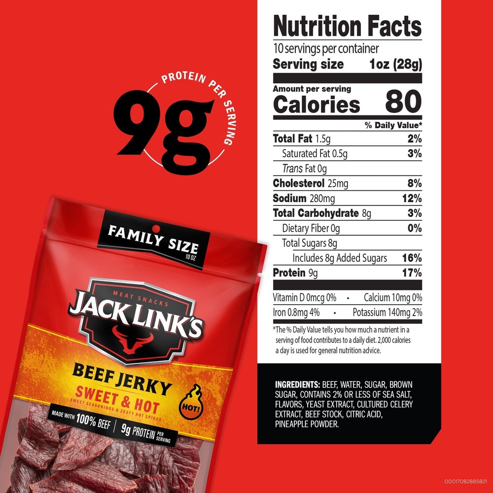 Sweet & Hot Beef Jerky 10 Ounce