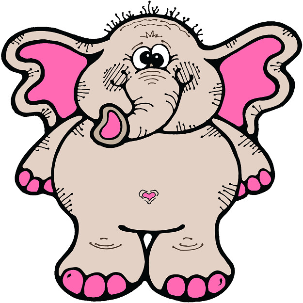 30 Custom Pink Elephant Personalized Address Labels