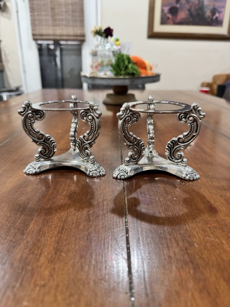 Vintage Codinger Silverplate Orb Sphere Holder Victorian Revival Display Stand