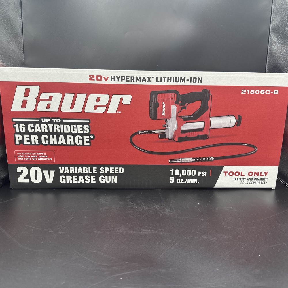 New/Sealed BAUER 20V Variable Speed Grease Gun 10,000 PSI 21506C-B ( Tool Only )