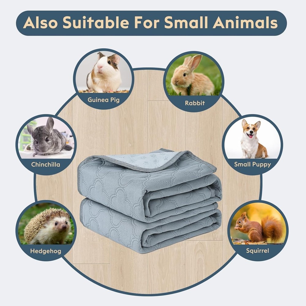 Multi-Size Washable Pee Pads - 4 Pack for Small Animals, Efficient Odor Control