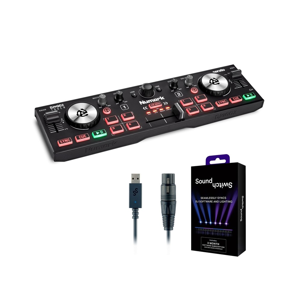 DJ Controller & DMX Bundle - DJ Controller with 2 Decks, DMX Interface & Sera...