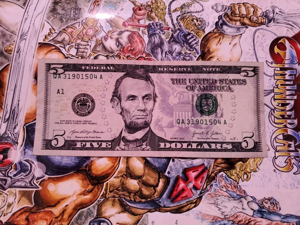 $5 Error Note Overprint Shift Fancy Serial Number