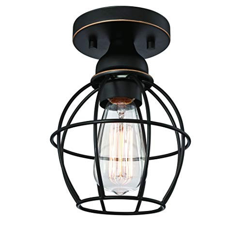 Semi Flush Mount Ceiling Light Fixture, E26 Medium Base MAX 60W, Metal Bronze