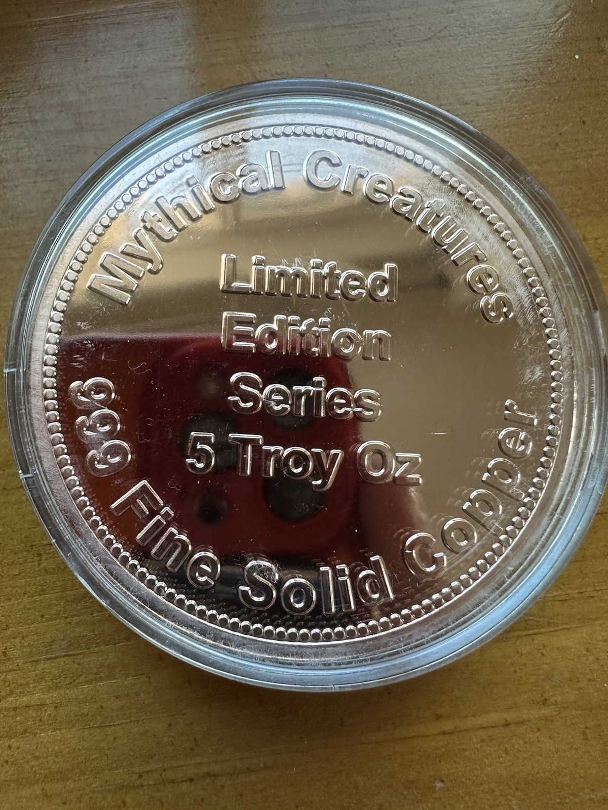 5 ounce copper limited edition colorized Mythical Creatures Phoenix Round Coin