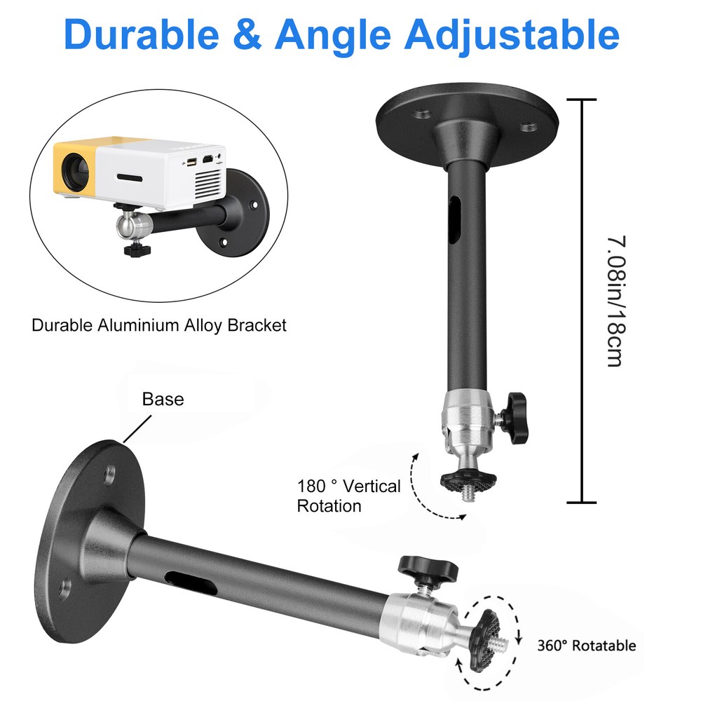 Universal 7" LCD DLP Mini Projector Ceiling Wall Mount Bracket Aluminium Holder
