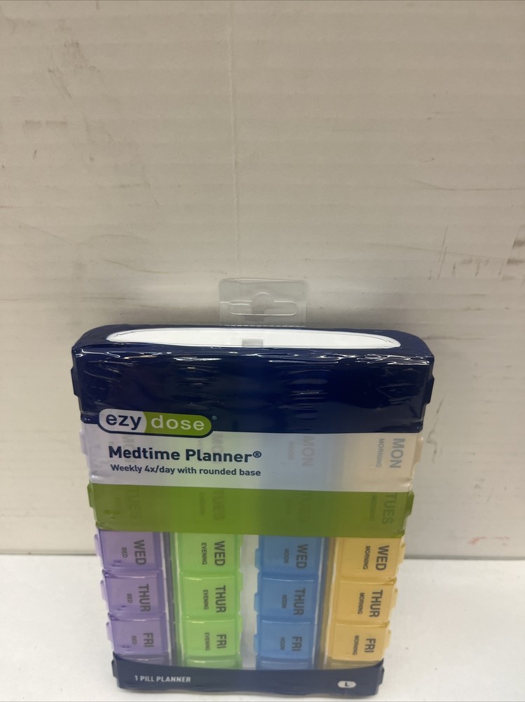 Weekly 4X/Day with Rounded Base Medtime Planner, Large, 1 Count