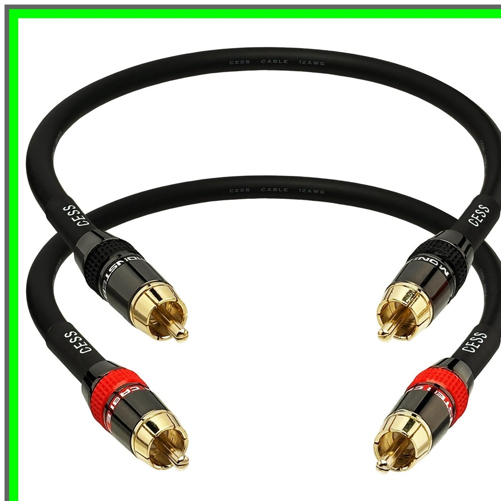 12 Gauge RCA Audio Patch Cable, 1 Foot