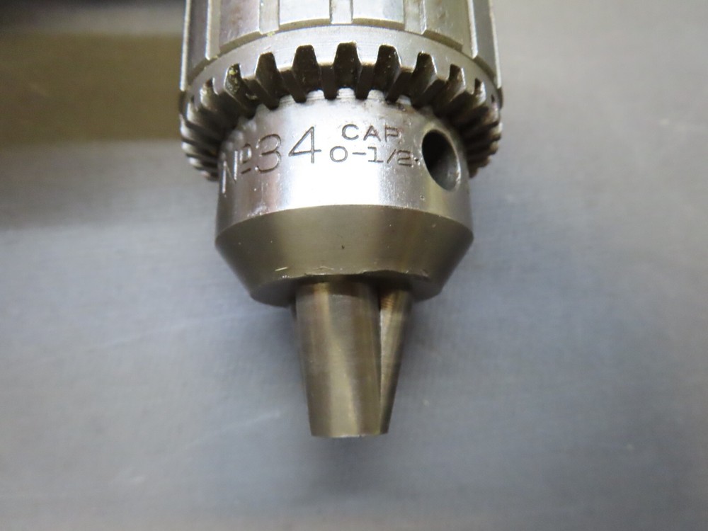 Jacobs No. 34 drill chuck W/key 0-1/2" capacity