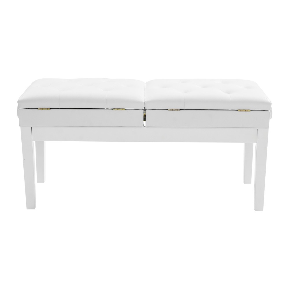 Double Seat Adjustable Piano Bench with Storage, Comfort & Durability