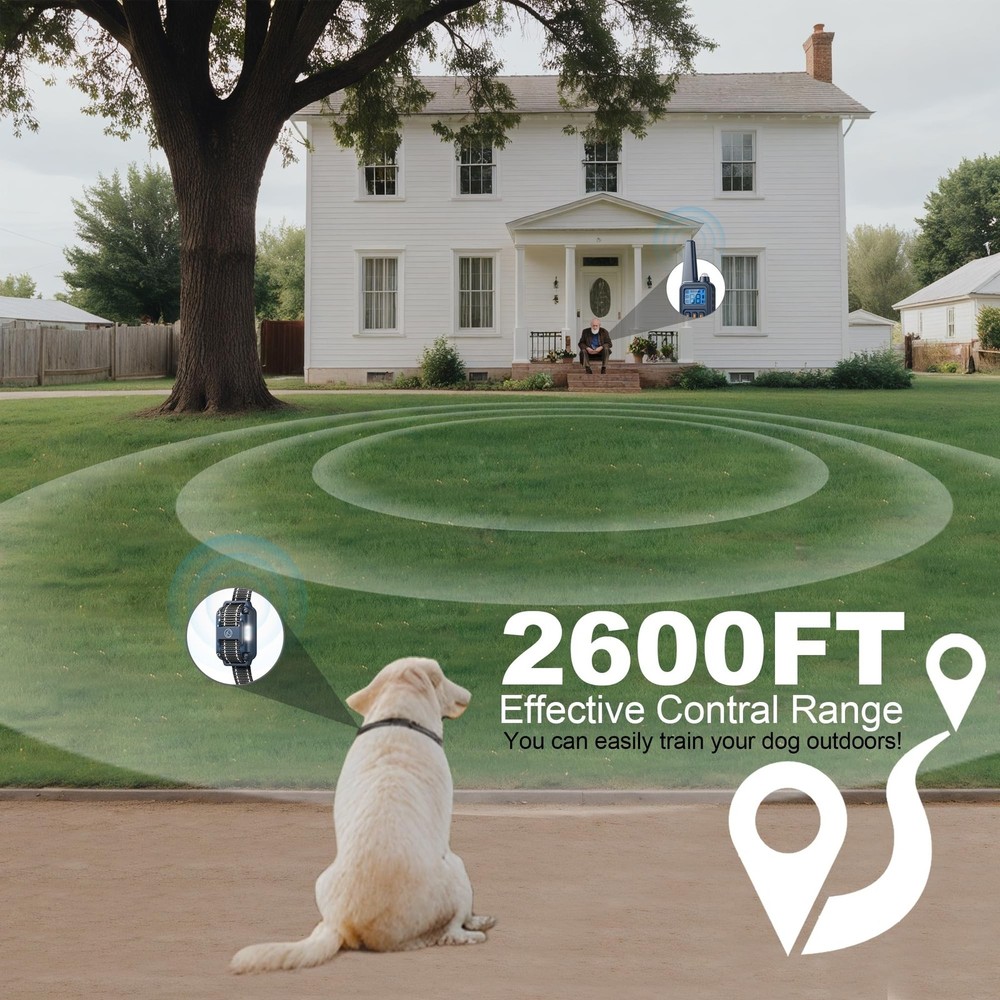 Dog Training Collar, Rechargeable e-Collars for Dogs Training with Beep, Vibr...