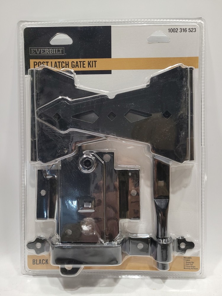 Everbilt Black Post Self Latching Gate Set Kit 1002 316 523