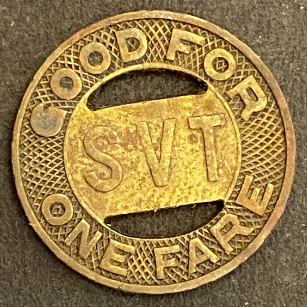 Shenango Valley Transp. Brass Transit Token 16mm c1947 (#3)