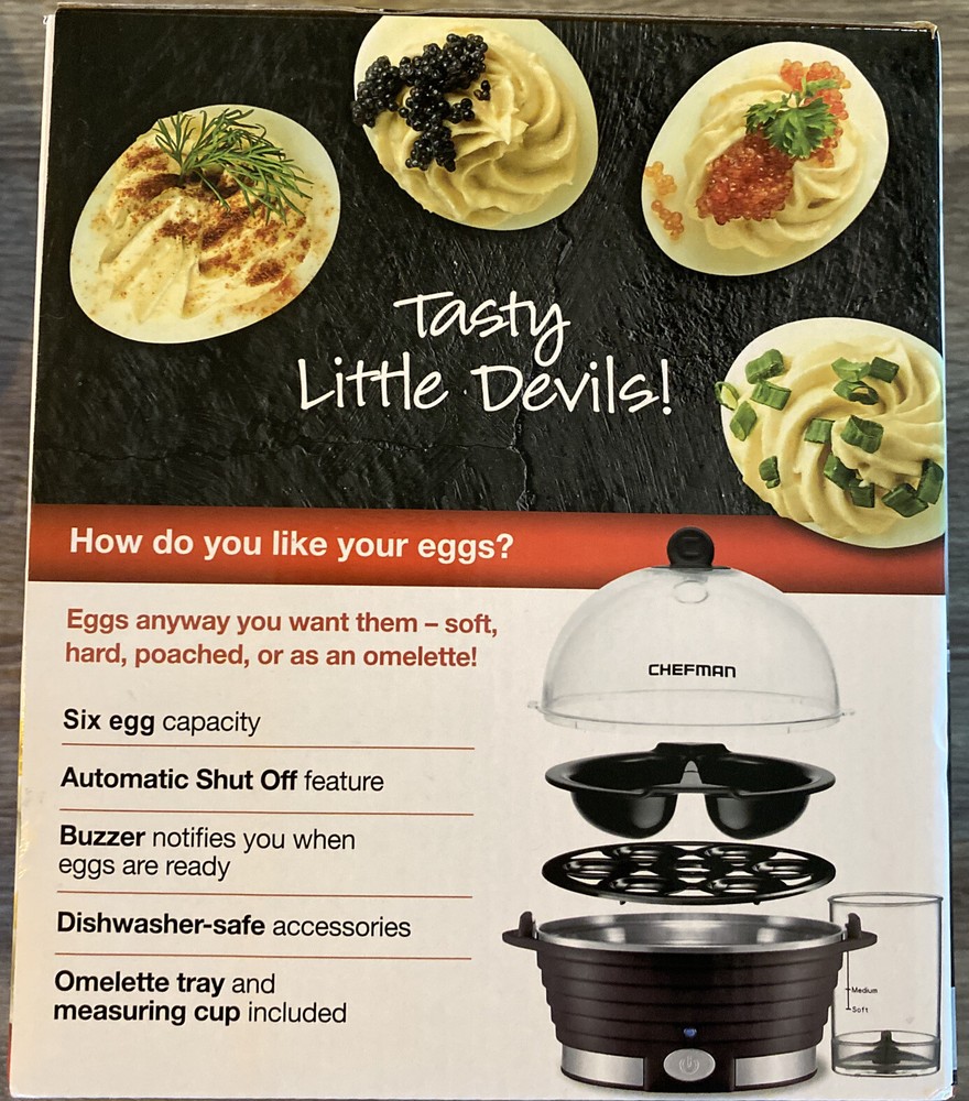 Chefman Electric Egg Cooker Six Egg Capacity