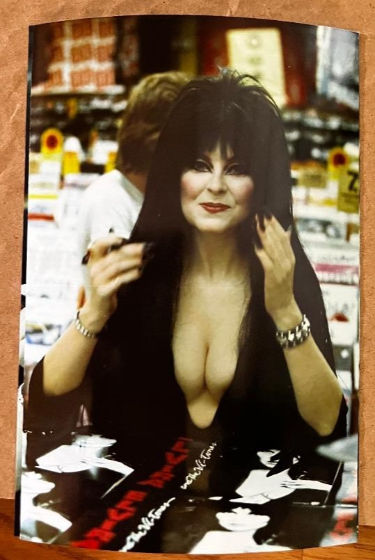 ELVIRA MISTRESS OF DARK COLOR 4X6 PHOTO LOOKING AT YOU THE BUYER