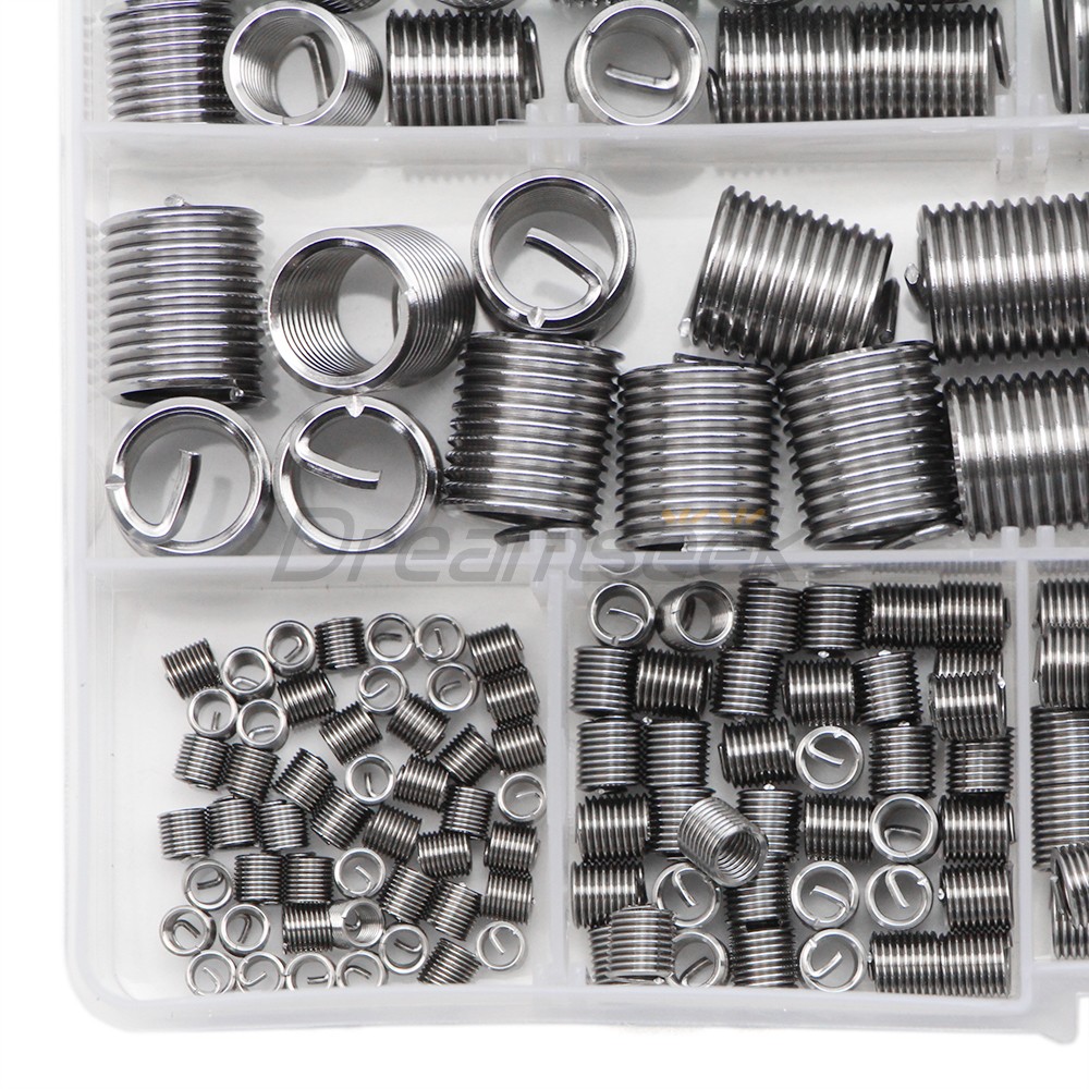 200Pcs Helicoil Thread Insert Assortment 7 Size Threaded Inserts Stainless Steel