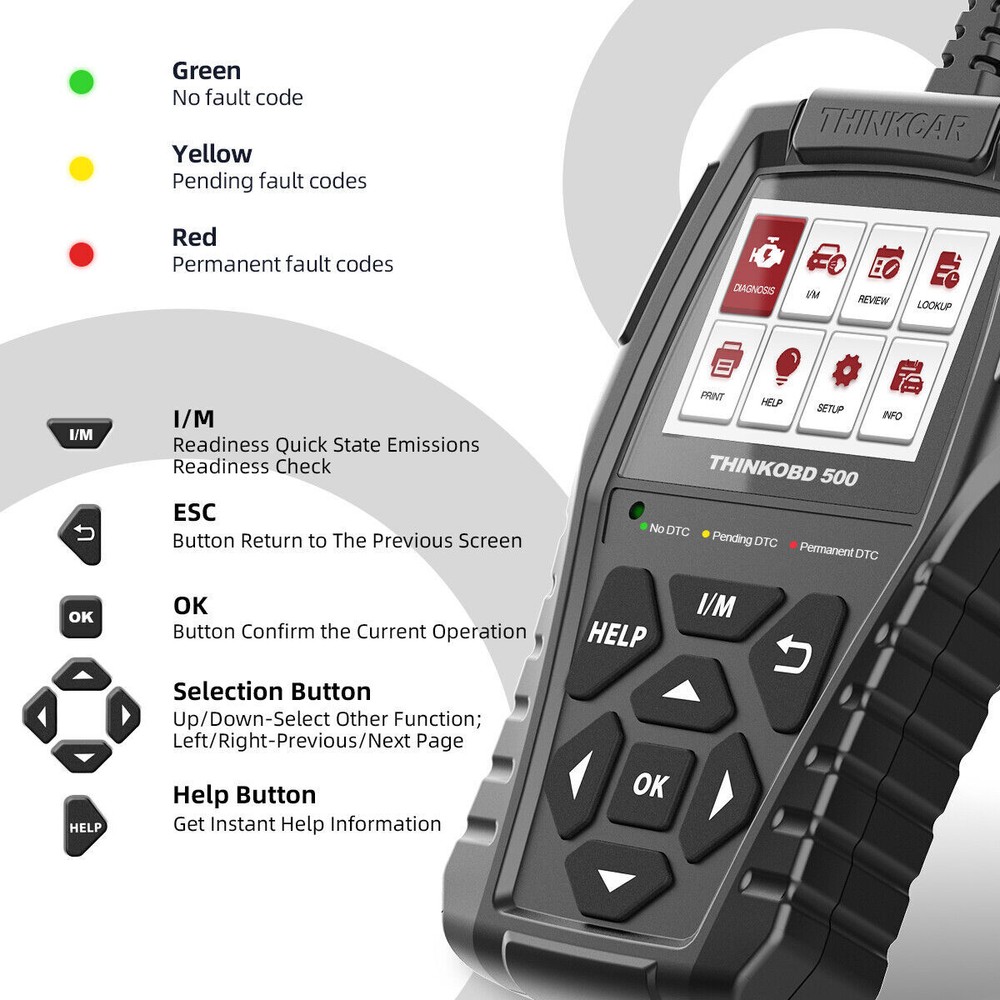 ThinkOBD 500 OBD2 Scanner Vehicle Code Reader Check Engine Diagnostic Tool