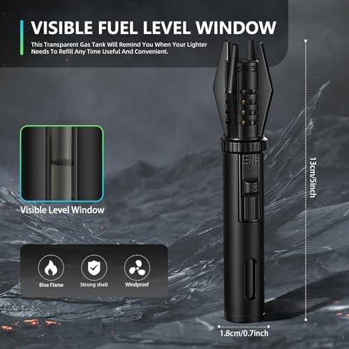 Mini Torch Lighter Straight Flame Bright Fire Small Refillable Butane Lighter