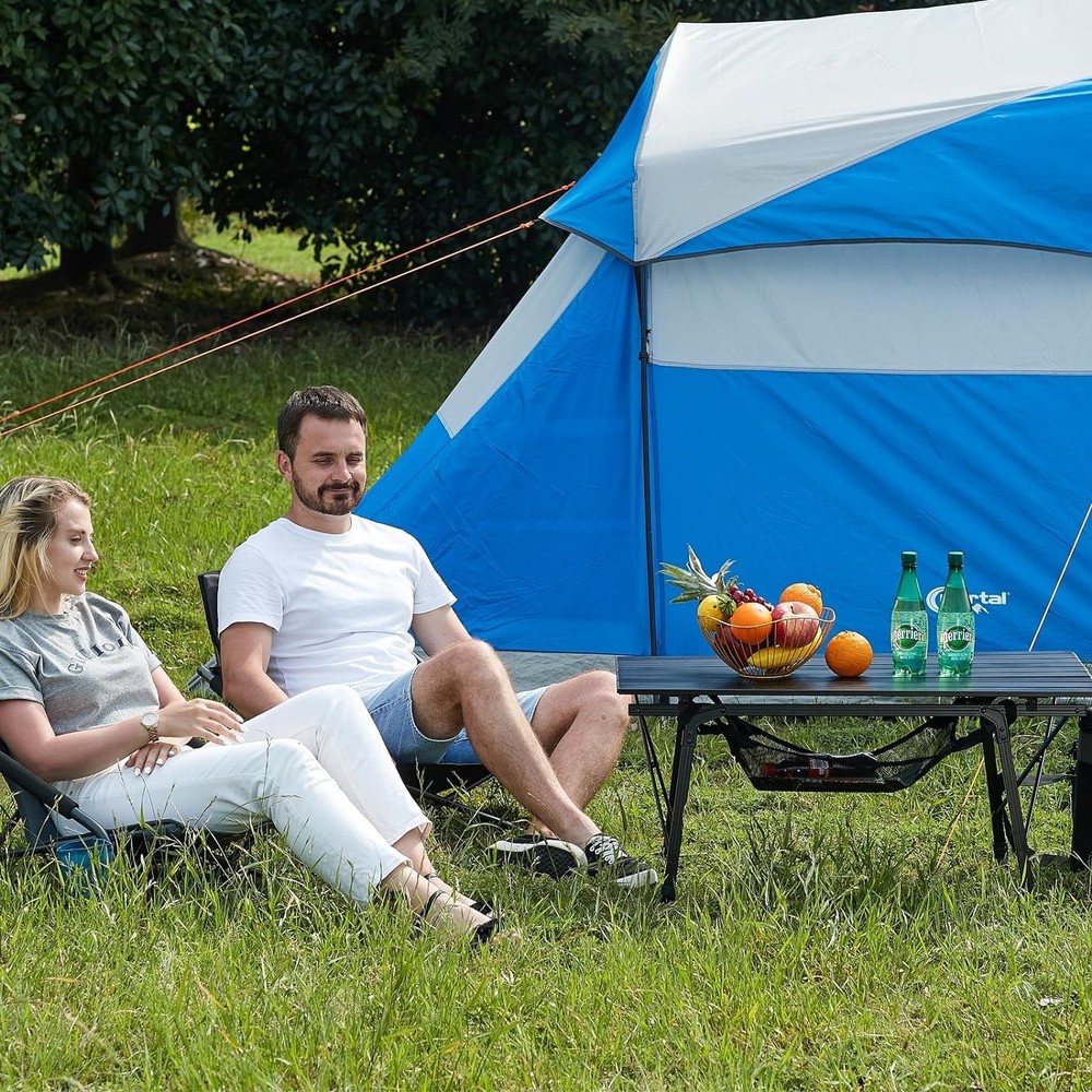 Camping Table Foldable Portable with Adjustable Legs, Aluminum Folding Table