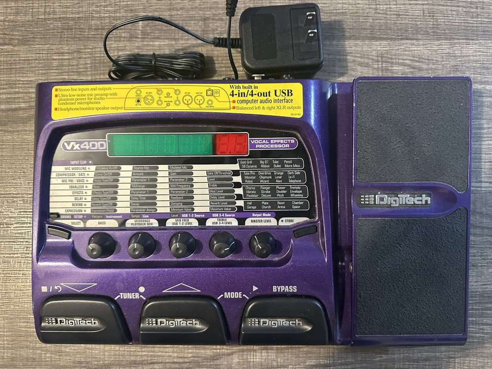 DigiTech VX400 Digital Vocal Effects Processor Pedal Electric Guitar w/ Power A…