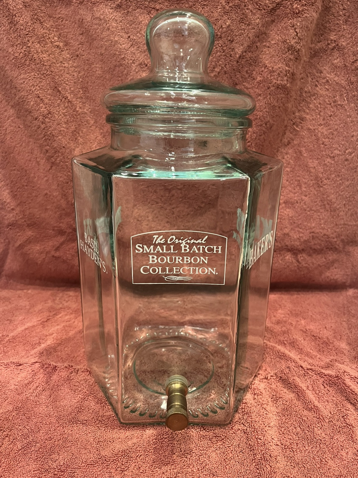 SVE Green Glass Beverage Dispenser 2.5G Bourbon Bookers Knob Creek Baker’s
