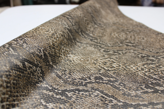 PYTHON PRINTED LEATHER Brown : Genuine Leather 2.5-3 oz. - Perfect for Handbags