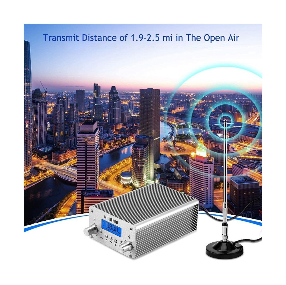 NIORFNIO 15W Fm Transmitter - Bluetooth Wireless Stereo Broadcasting Range 87...