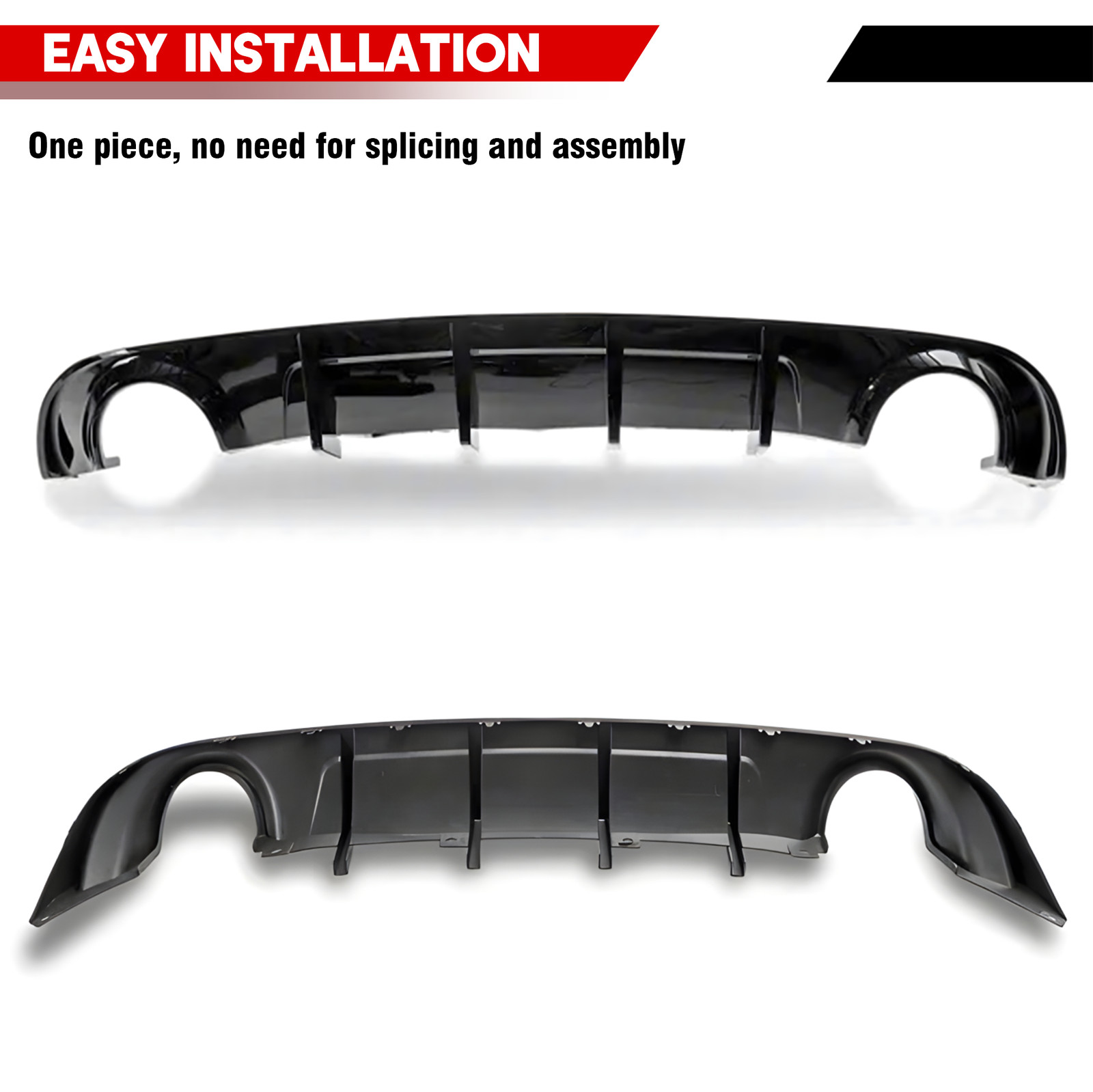 Rear Bumper Diffuser Lip Gloss Black For 2015-2023 Dodge Charger R/T SE SXT