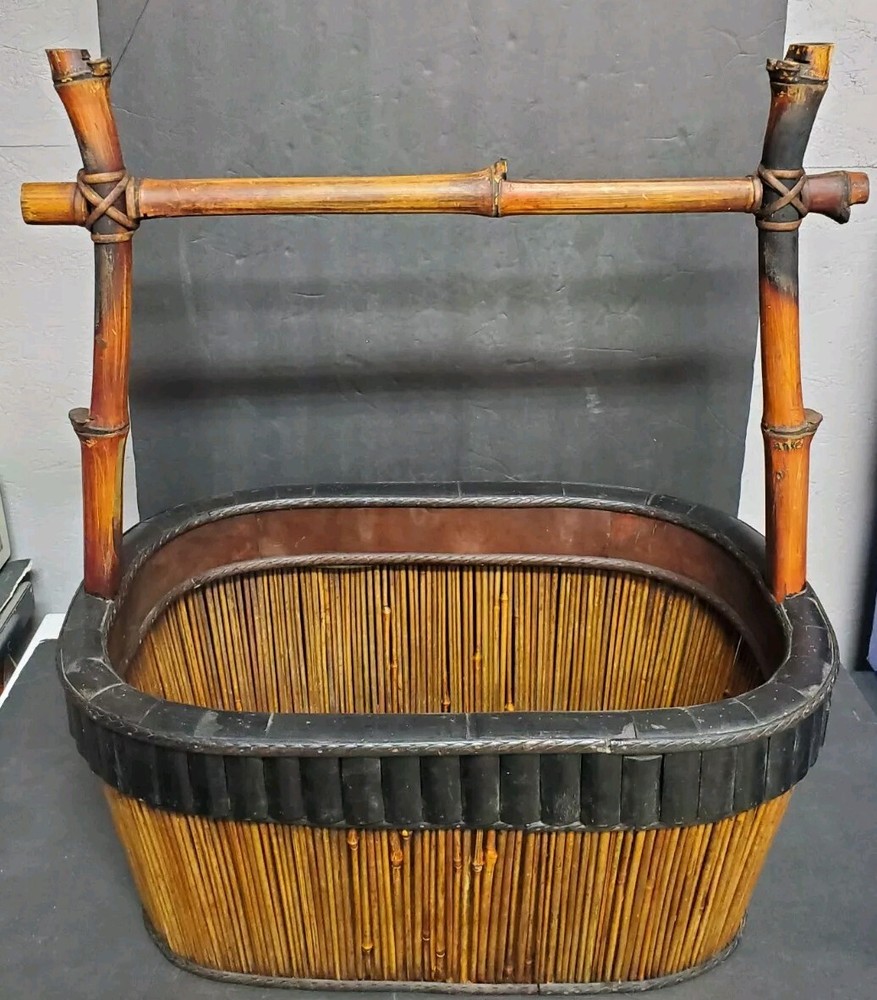 Vintage Oval Shaped Bamboo Basket