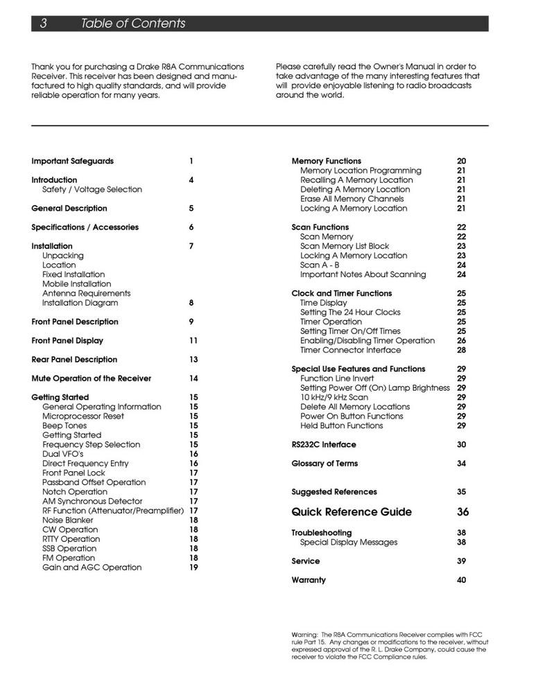 Drake R8A Receiver Instructions Operating Manual User Guide Coil Bound