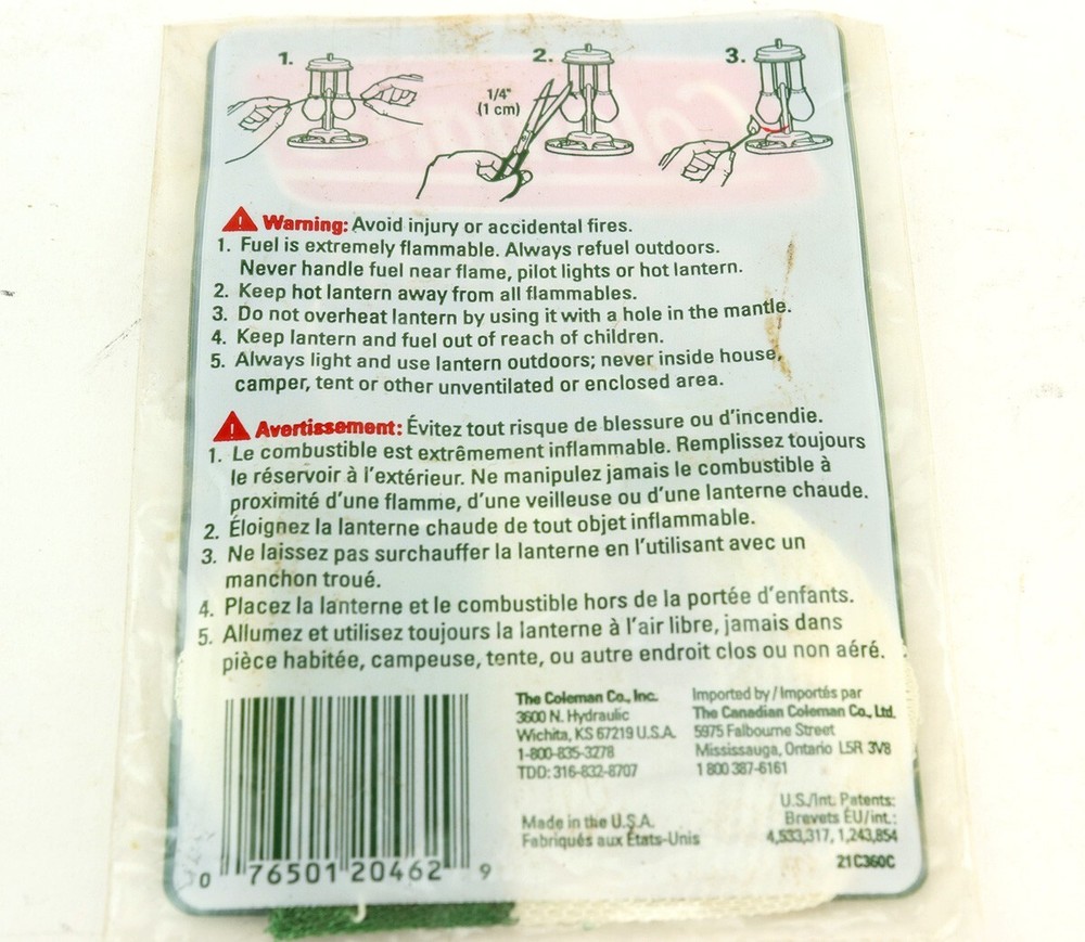 Coleman String Tie Mantles 2 pack New but Opened #21