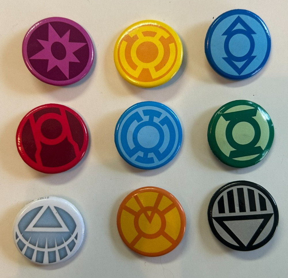 Green Lantern 9 button set all color Lanterns