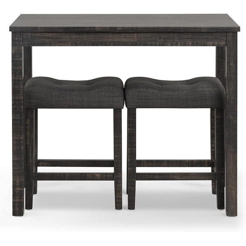 Counter Height Dining Set W/ Button Tufted Stools Upholstered Soft Fabric New