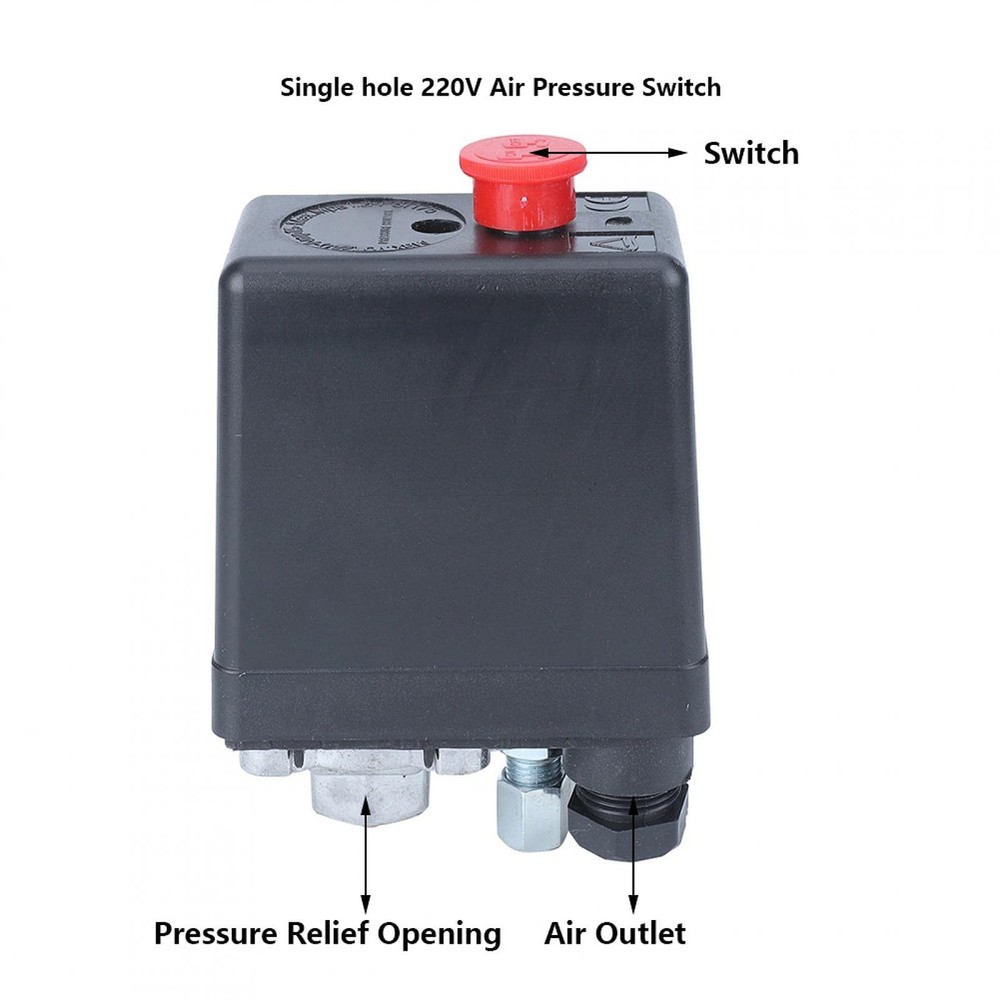 Air Compressor Pressure Switch, Single Hole Central Pneumatic Air Compressor ...
