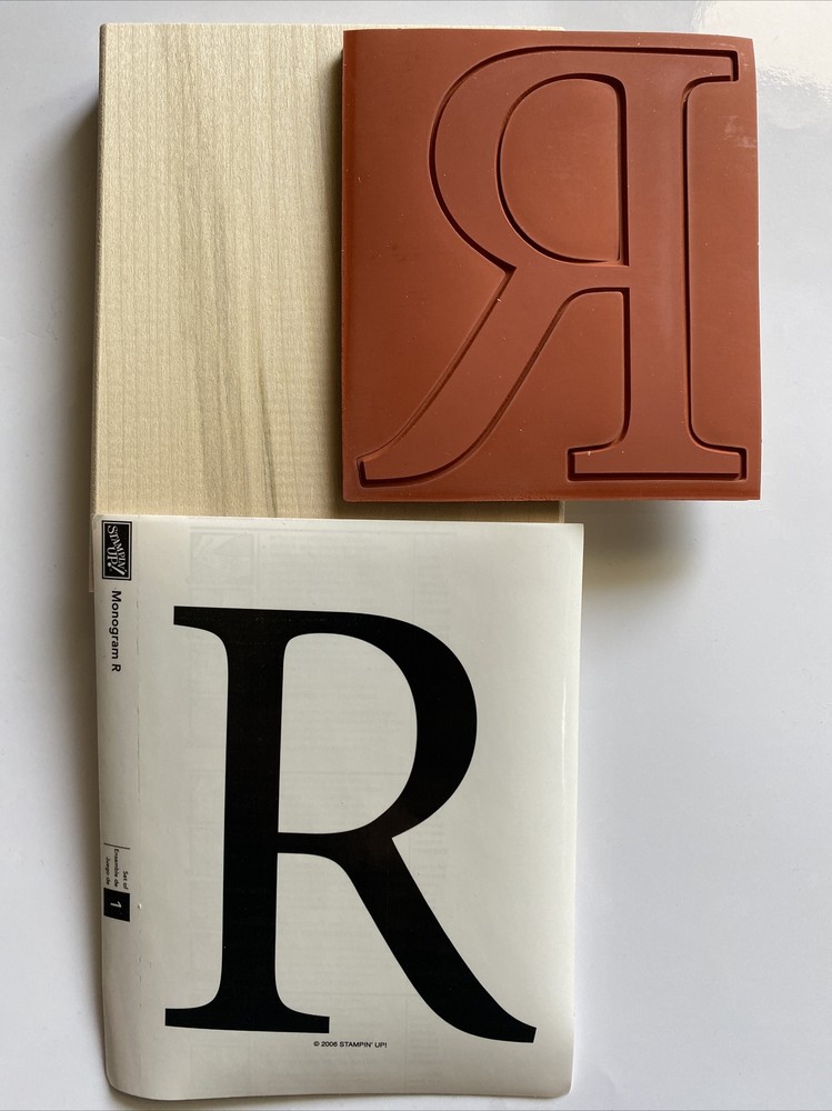 Stampin Up Monogram R Large Rubber Stamp
