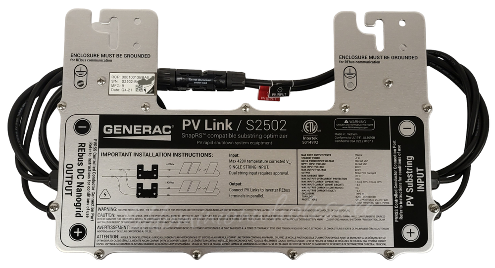 NEW Generac PV Link Photovoltaic Substring Optimizer S2502