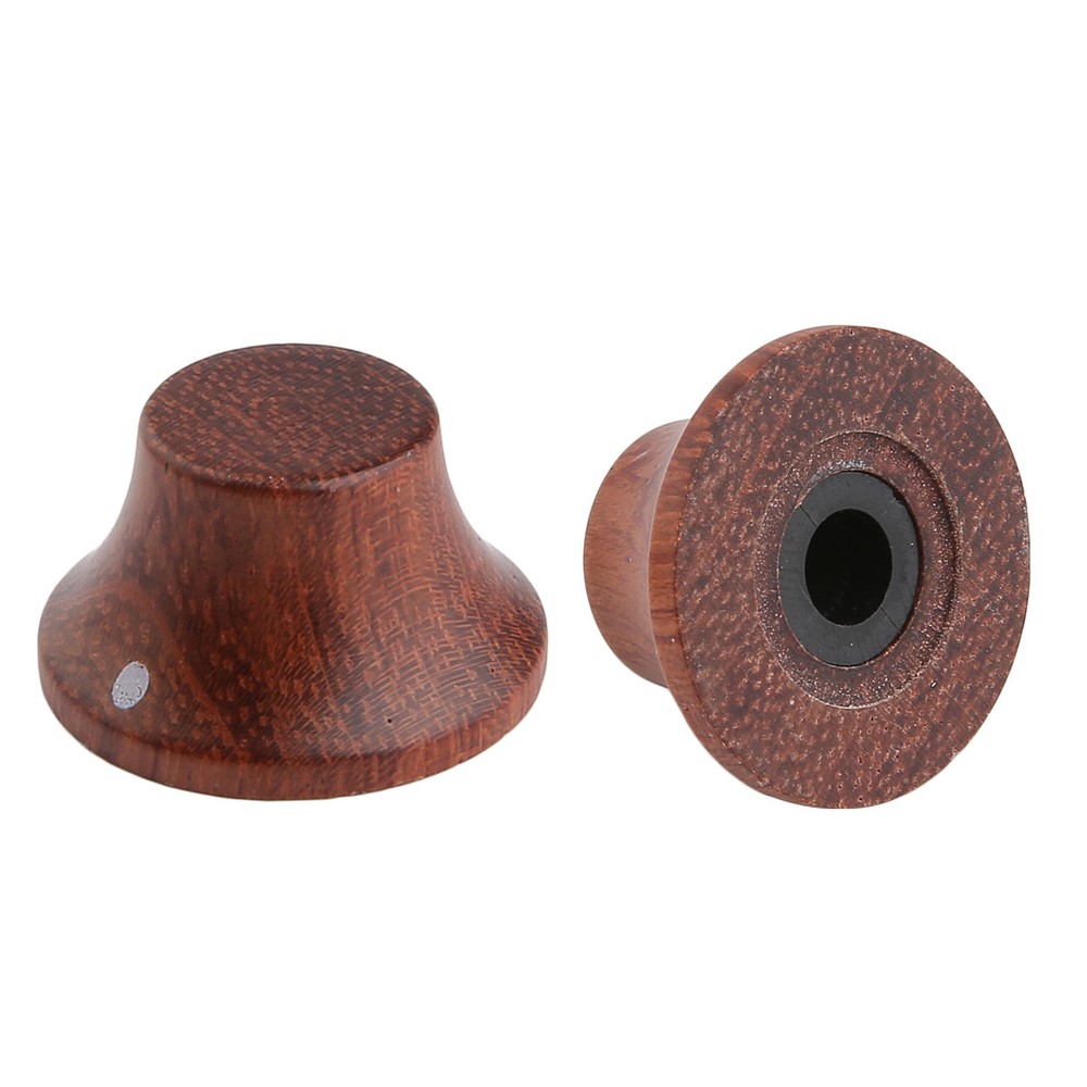 KAISH 4pcs Bubinga Wooden Knobs Guitar Bass Bell Knobs Top Hat Knob w/ Indicator