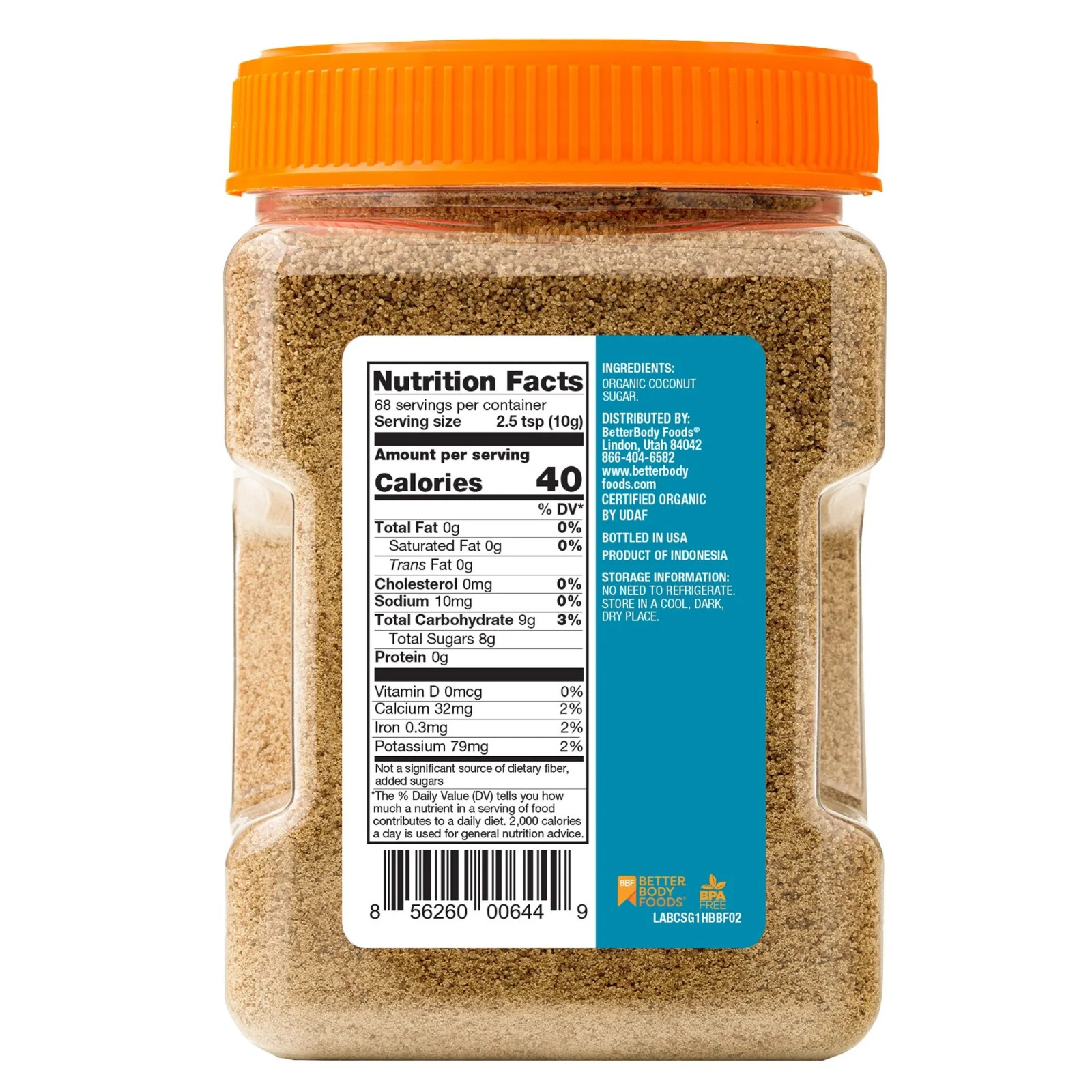 BetterBody Foods Organic Coconut Sugar, 24 oz